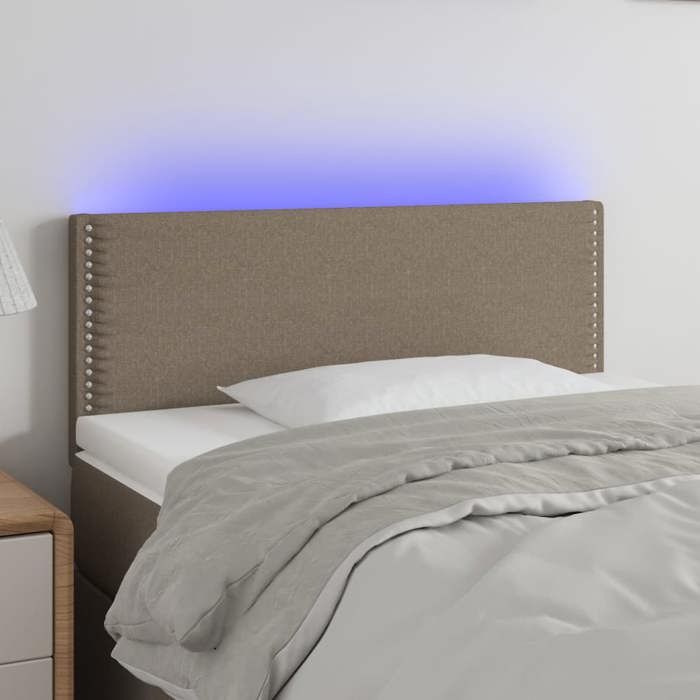 CHIC Tête de lit et lumières LED - Armoire de Tête Lit pour lire - Taupe 90x5x78/88 cm Tissu@SARA432299