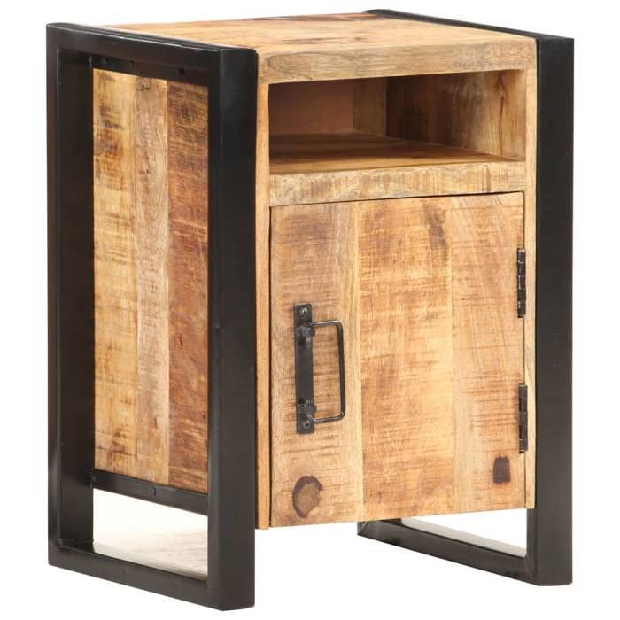 Table de chevet en bois de manguier - vidaXL - 40x35x55 cm - Bois de manguier massif - Style industriel