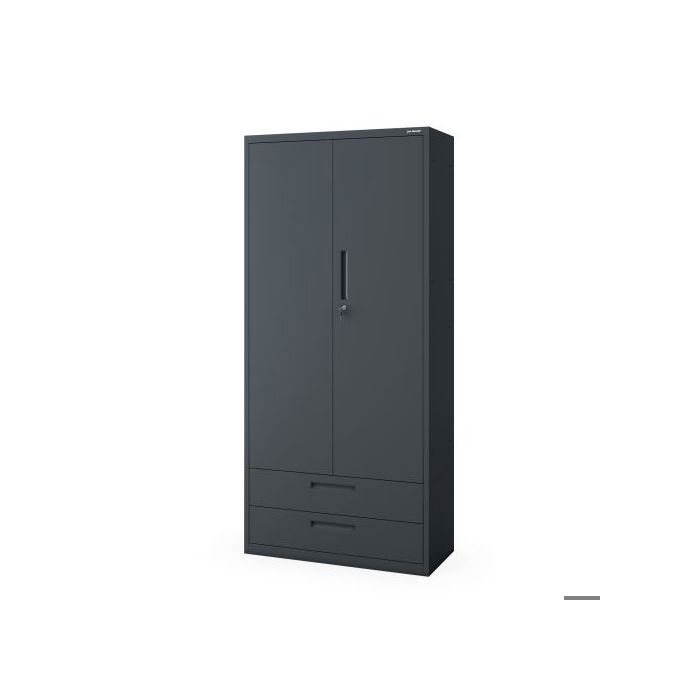 JAN NOWAK Armoire de bureau haute en métal avec tiroir MEGAN Anthracite 195x90x40 cm