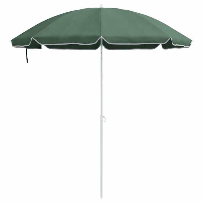 Parasol de plage en polyester - WIENS - Vert - 161x193 cm - Résistant aux UV - Léger - Ajustable en hauteur
