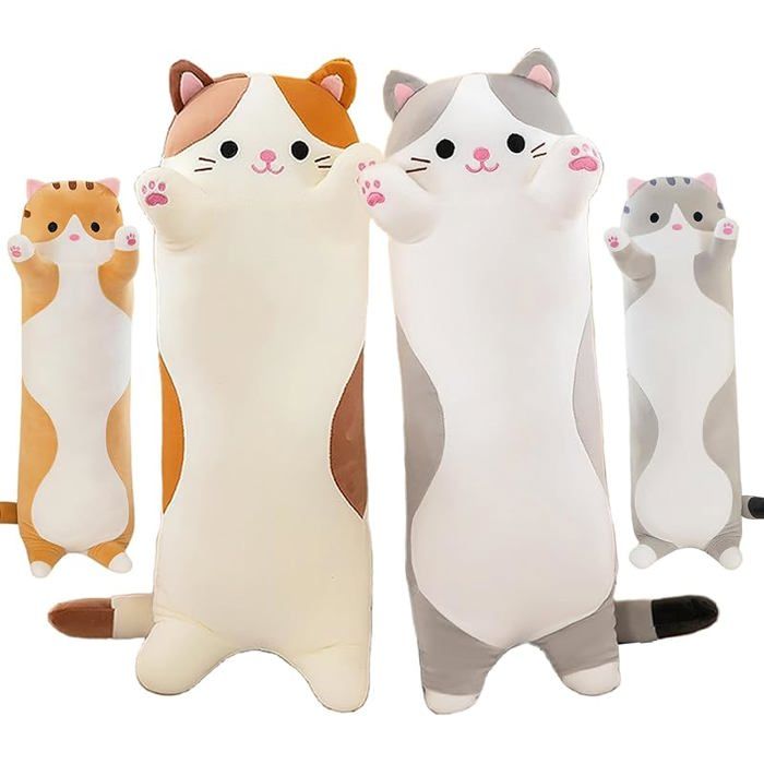 Cat Cushion Plush Long Pillow Animated Giant Soft Toys Doll Gifts for Children Adults 1 Piece Grey/50 cm KIT EDUCATION ACTIVITE