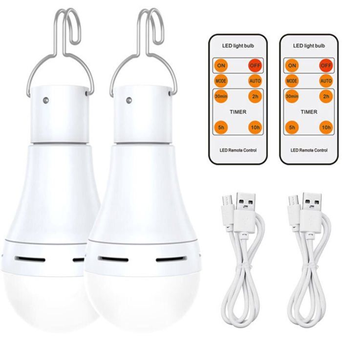 Ampoule LED rechargeable USB - MICH - 7W - Télécommande - Dimmable - Fonction de synchronisation - Batterie 1500 mAh