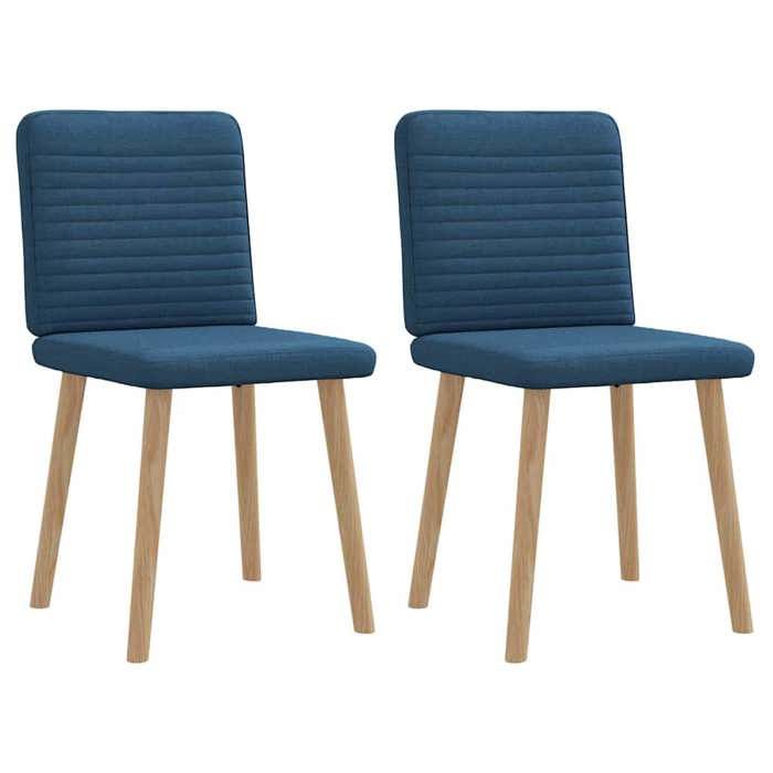 NEW 2026 Chaises à manger lot de 2 Chaises de Cuisine/BUREAU bleu tissu 45x54x86 cm L645