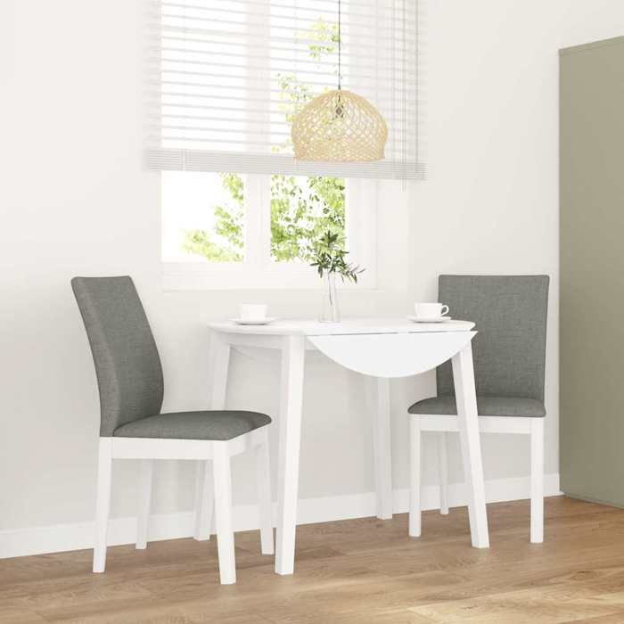 2 pcs Chaises de cuisine Blanc - Magnifique Chaises à manger Classique Pour salon coussins blanc bois massif caoutchouc 3592