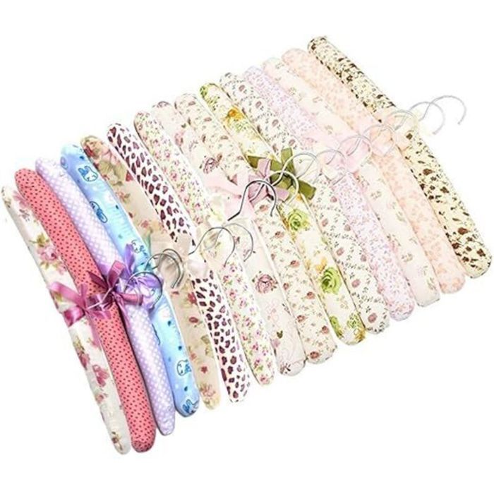 Cintre rembourré 5PCS de cintres Floraux pour Manteau Chemise Blouse Robe Douce Hanger Rack-Livraison aléatoire