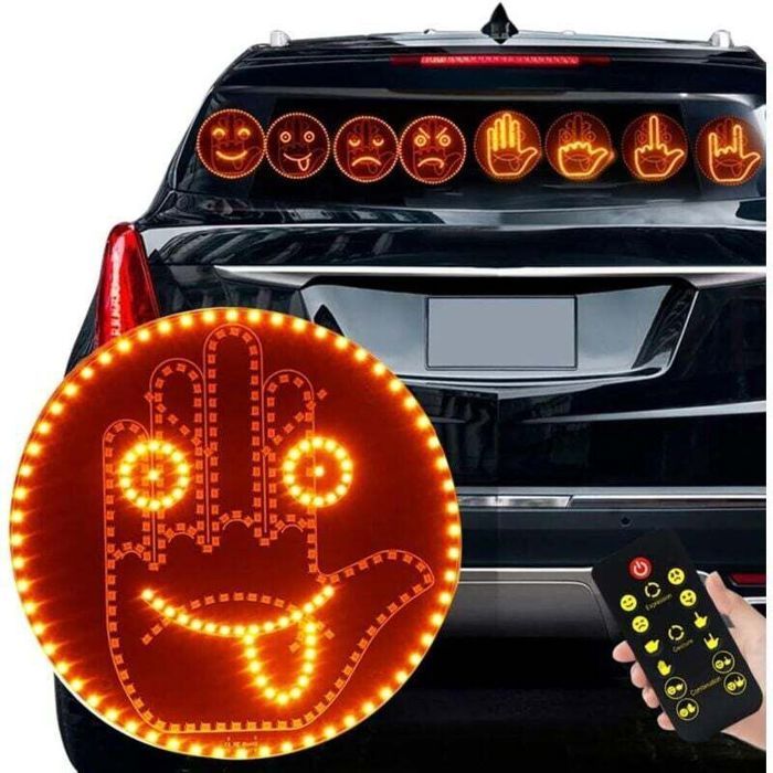 Lumières pour les doigts et clignotants de voiture éclairage gestuel pour voiture pour lexpression de soi 2 en 1