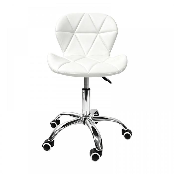 KEDIA Chaise Coiffeuse Chambre Fauteuil de Bureau en PU Montage Facile Pivotante à 360° Pour Chambre Bibliothèque Blanc