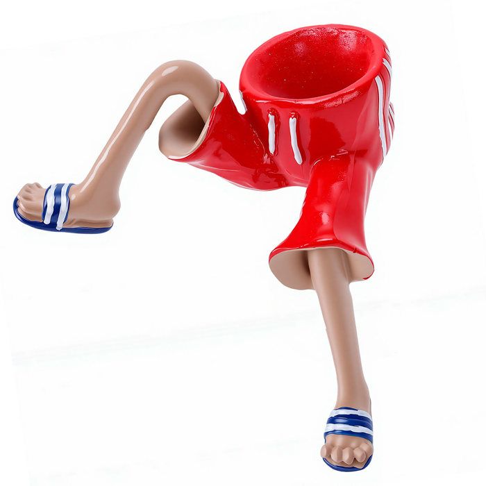 AUCUNE pot de plante drôle Pot de Fleurs en Forme de Bas du Corps Pot de Fleurs Amusant avec Short Rouge et piscine jardin