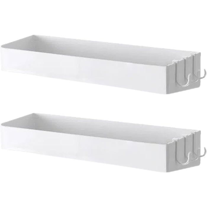 Etagere Salle de Bain sans Percage Lot de 2 Étagère Douche 40x11x6 cm Charge Maximale 5 Kg Blanc Convient pour Salle Bain
