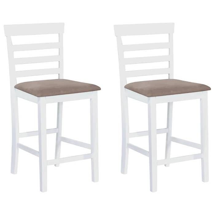 Chaises de bar 2 pcs - VIDAXL - blanc tissu - Cadre durable - design élégant(3289)