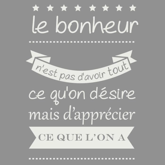 Sticker Texte Citation Maison Le Bonheur 580x800 Mm Adhesif Brillant Blanc Cdiscount Maison