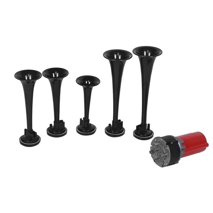 Kit 2 Paires De Klaxons De Train Ultra Puissants Pour Camion/voiture - 4 Pièces - Noir - Universel - NEUF