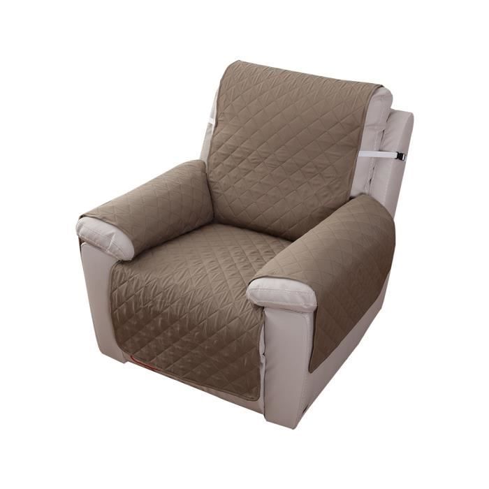Housse Étanche Fauteuil Relax Ocellie - Antidérapante, Poches Latérales, Lavable, Gris, 25inch