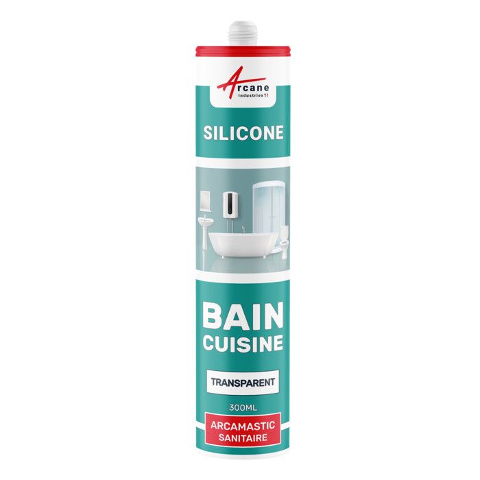 Mastic Silicone pour joints étanchéité douche, salle de bain, cuisine ARCAMASTIC SANITAIRE 1