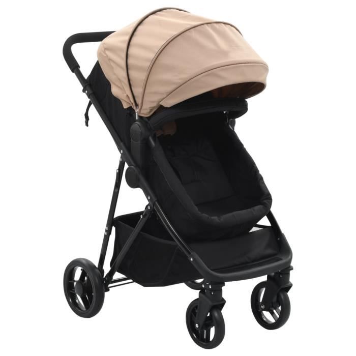 Poussette Landau Bebe 2 En 1 Taupe Et Noir Acier Fihero Gris Achat Vente Poussette Cdiscount