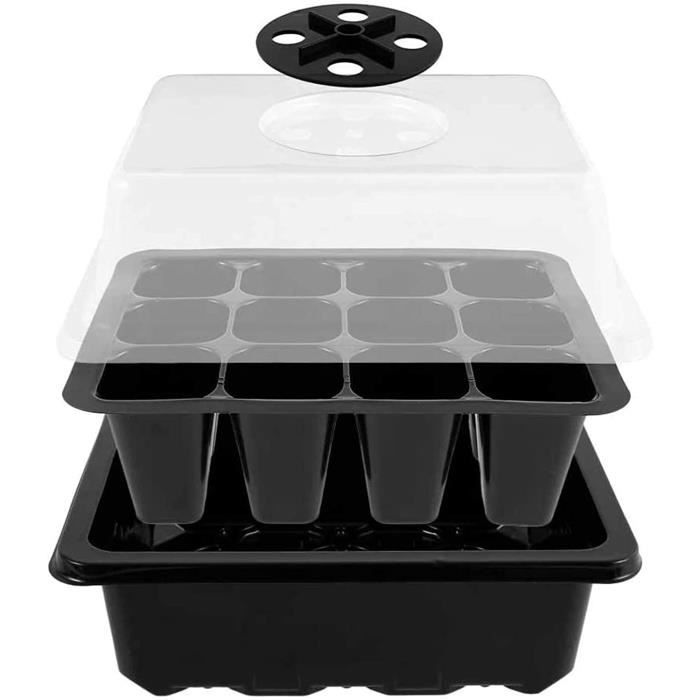 Kit 5 Mini Serres Danolt - 24 Trou Chacune + Dôme - Pour Semis, Germination - Jardinage