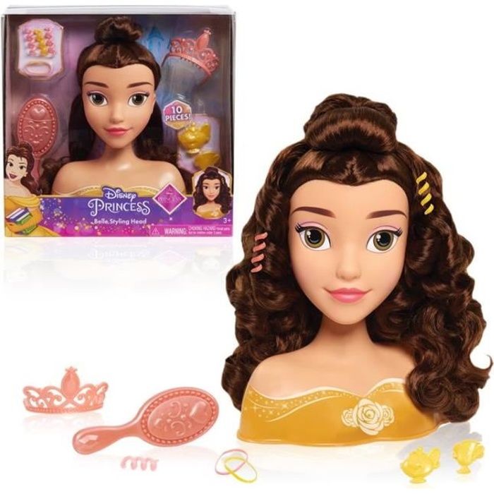Jouet DISNEY Belle de base Disney Princesse a coiffer Rose Tete de coiffure avec accessoires Cdiscount Jeux Jouets