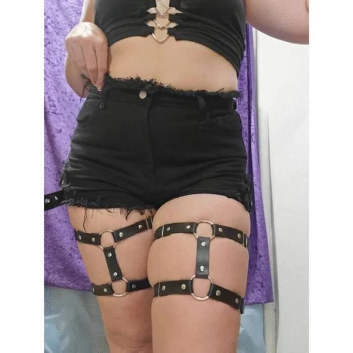 Jarreti re 3 Ajustable Ceinture de cuisse en cuir PU pour