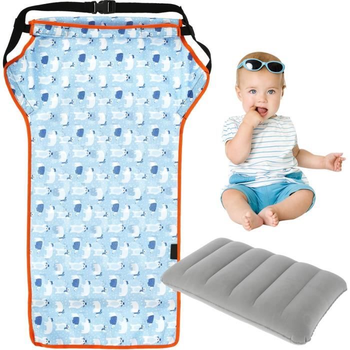 Lit Gonflable Pour Avion - Rallonge De Siège Bébé/enfant, Oreiller Inclus, Gris