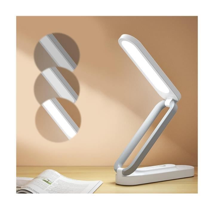 Lampe de bureau - Pliable - LED - Rechargeable USB - 3 niveaux de luminosité