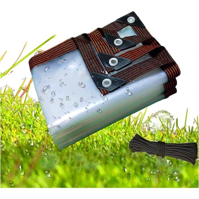 SIYINGSAERY Bâche Imperméable Transparente Avec Oeillets En PVC 1 * 2m