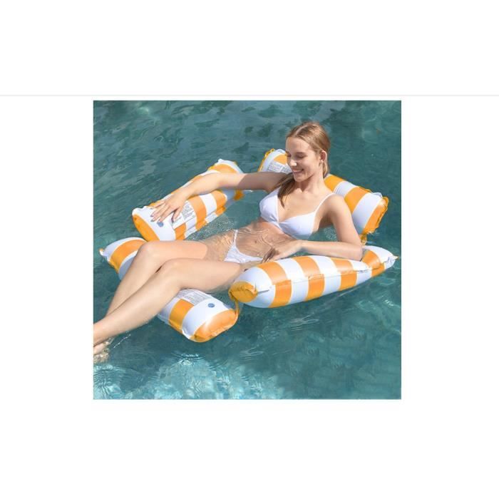 Matelas Gonflable Piscine 4 En 1 Avec Filet - Hamac, Chaise, Siège, Pour Adultes Et Enfants, Lot De 2 - 3
