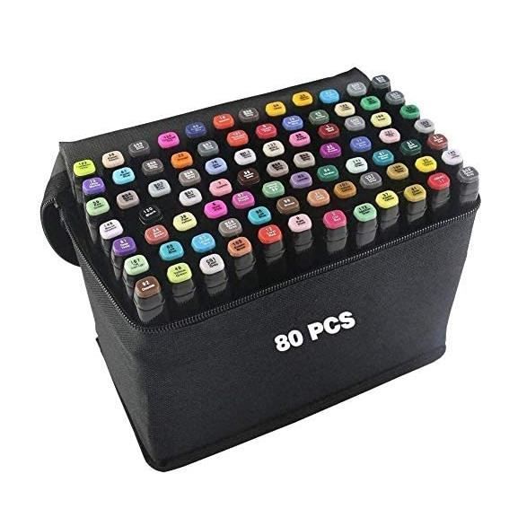 Marqueurs 80 Couleurs ,Crayon de Feutre Marker Créatif pour Débutants  Graffiti DIY Art Esquisse - Cdiscount Beaux-Arts et Loisirs créatifs