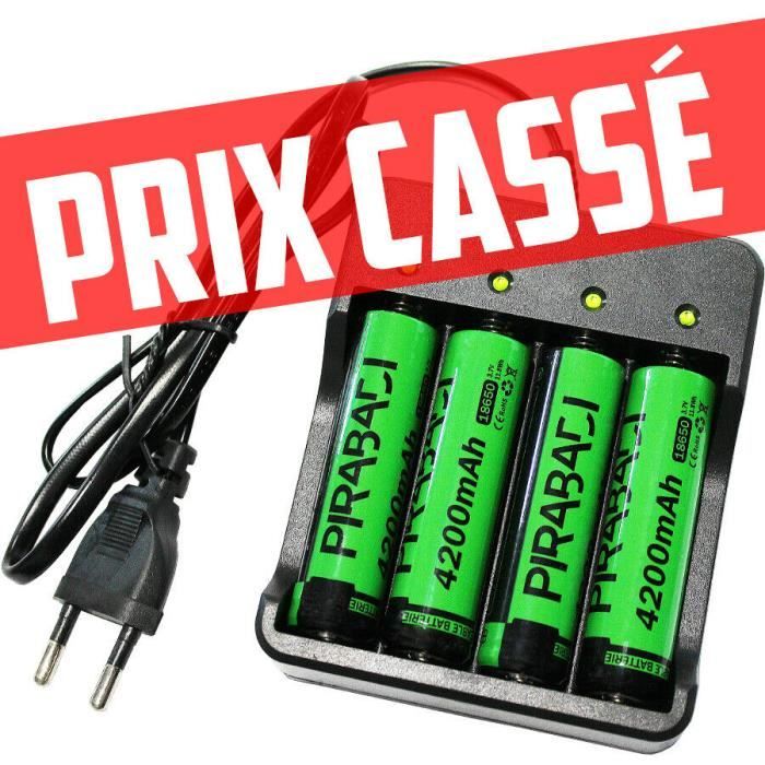 Chargeur De Batterie 18650 4 Baies, Chargeur 18650 2 A Pour Batteries Rechargeables 3,7 V 18650 17670 16340 14500 10440 (piles Non Incluses