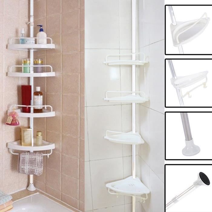 ETAGERE MURALE - ECHELLE ETAGERE Support de douche de baignoire de salle de  bains support de coin support de plateau étagère