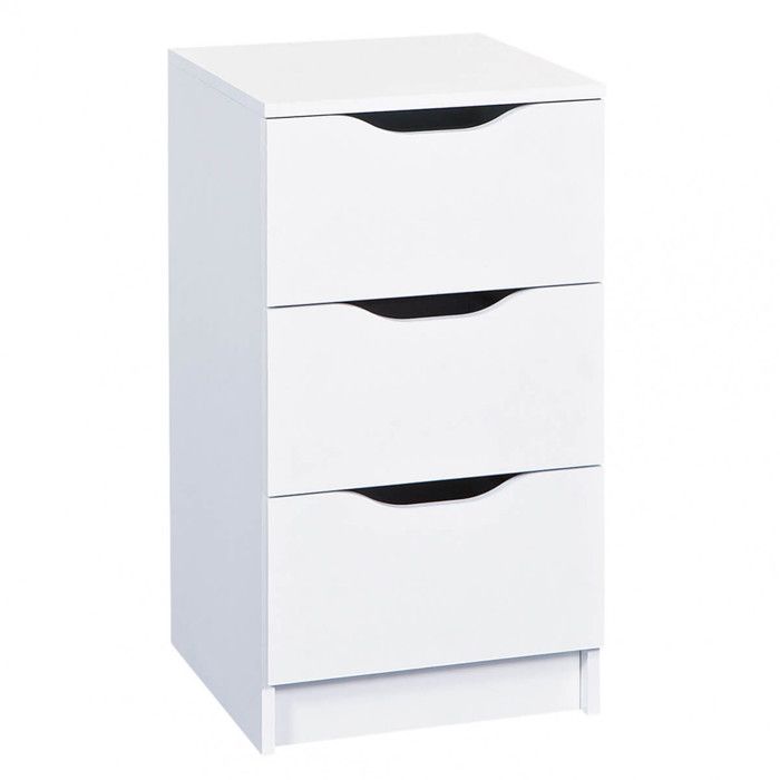 JENNY BLANC - Chiffonnier 3 Tiroirs Coloris Blanc