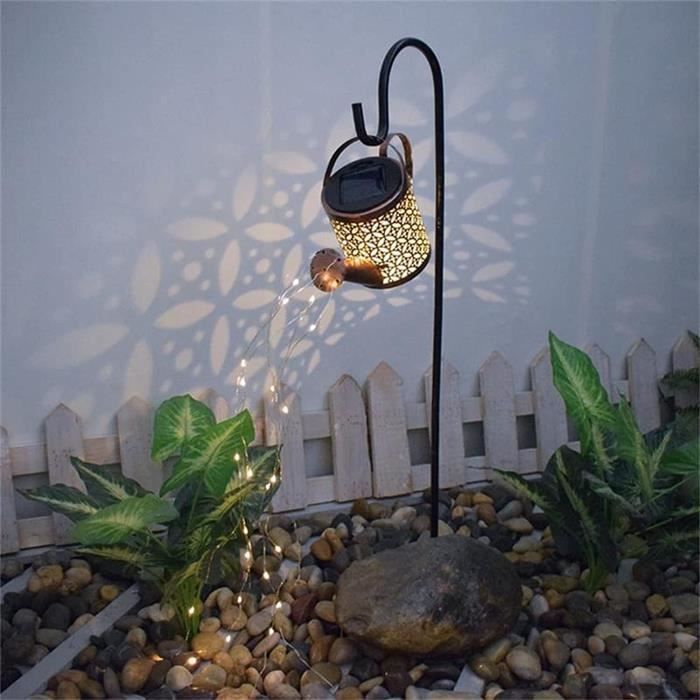 Lampadaire Solaire Extérieur Métal Noir - Éclairage Jardin Terrasse - Ampoule Edison