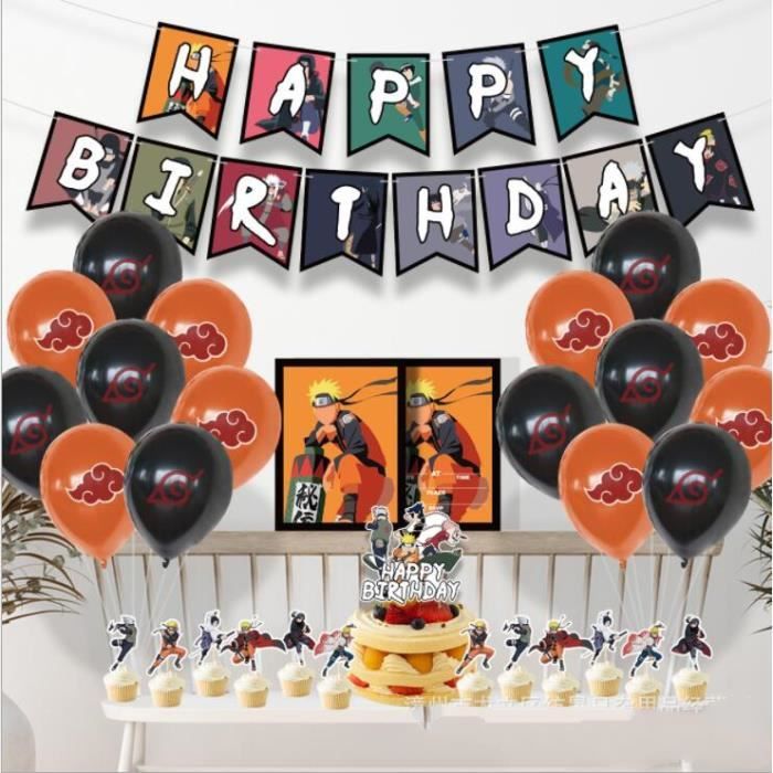 Décoration Anniversaire Naruto Ballons Bannière de Joyeux