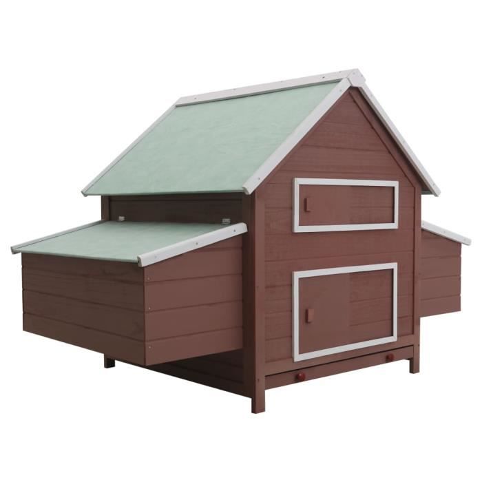 Comparer les prix de vidaXL Poulailler Marron 157x97x110 cm Bois