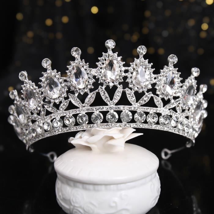 Diadème De Mariée Doitsa - Couronne Strass Or - Pour Princesse, Fille - 9,5x6cm - Cérémonie, Fête