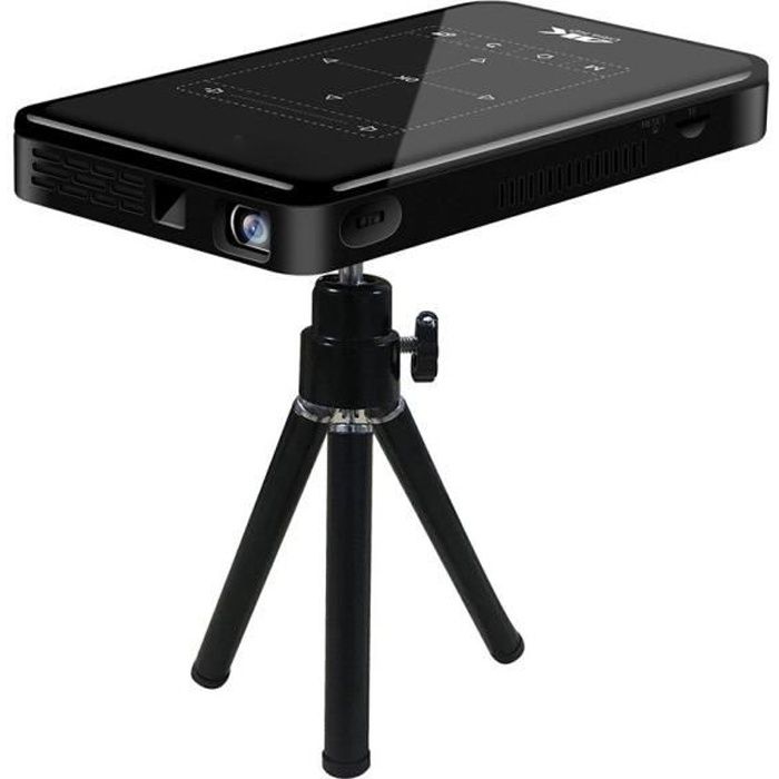 Vidéoprojecteur HD 3D DLP 4K Rétroprojecteur Cinéma Android 6.0 - Noir - 854x480 - Durée de vie 2000h