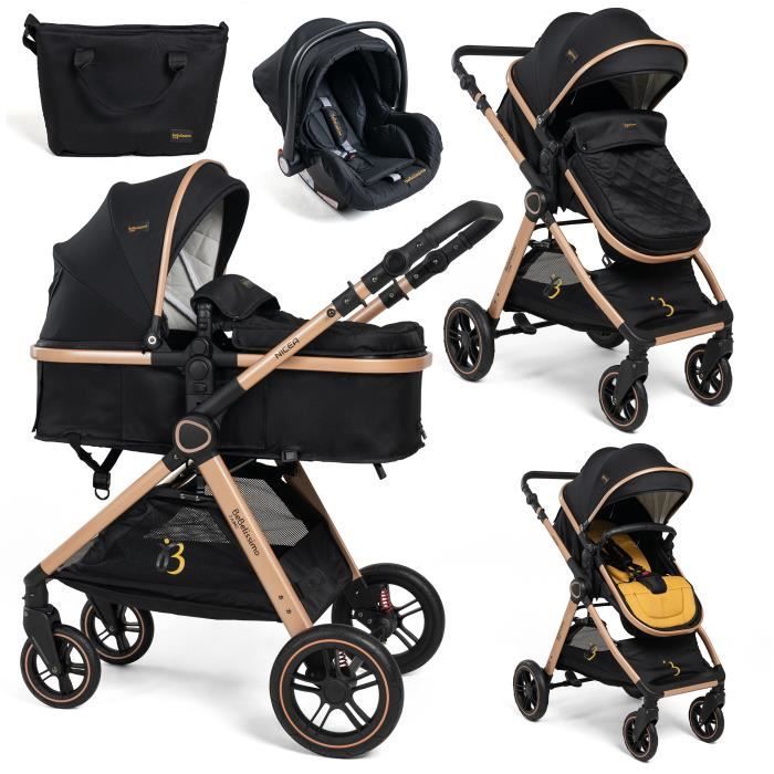 BEBELISSIMO Poussette combinee trio 3 en 1 siege auto 0m nacelle des la naissance jusqu a 22kg Nicea Gold Cdiscount Puericulture Eveil bebe