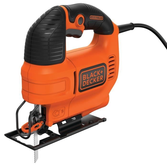 BLACK+DECKER Scie Sauteuse Pendulaire Filaire 520W KS701E-QS Vitesse Variable à la Gâchette