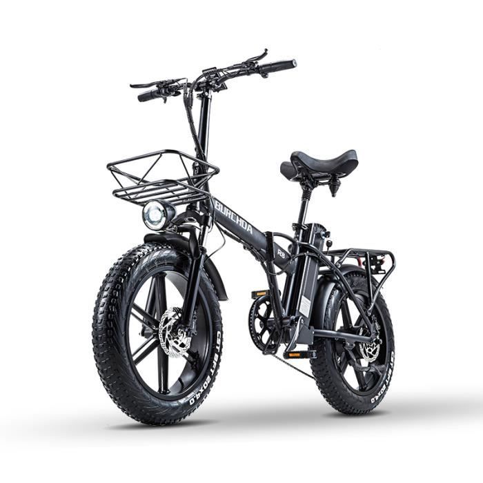 BURCHDA R8 vélo électrique pliant 48V 20Ah batterie au Lithium 4.0 pouces gros pneu grand siège neige vélo à assistance électrique