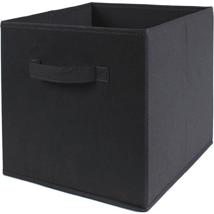 casame cube pliable en intissé - 28 x 28 x 5 cm - gris anthracite