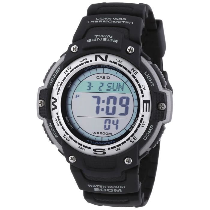 CASIO SGW 100 1V Sports Montre Homme Quartz Digital Cadran LCD Bracelet Resine Noir Achat vente montre Cdiscount