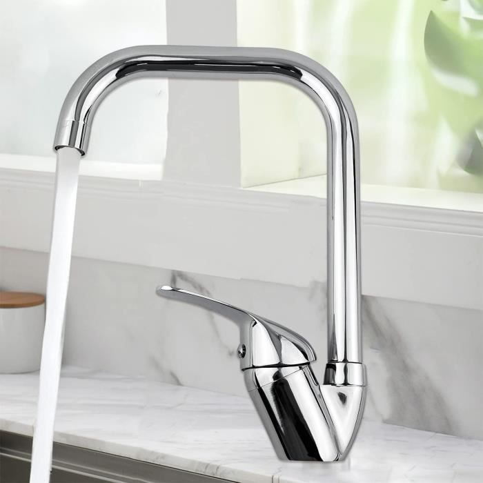 Robinet Cuisine Rotatif À 360°Mitigeur Évier Monocommande, Chaude Et