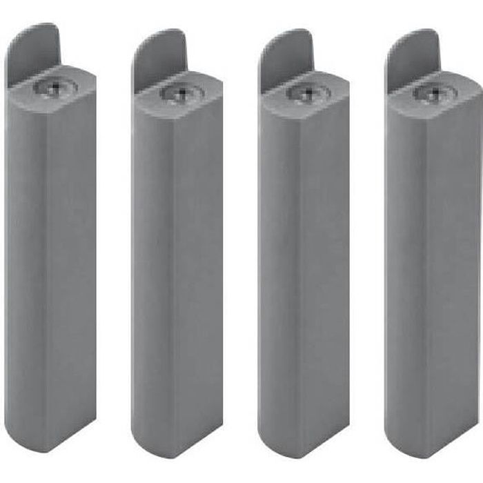 SEDAC Jeu 4 pieds 22 cm pour Sommiers à lattes - Gris