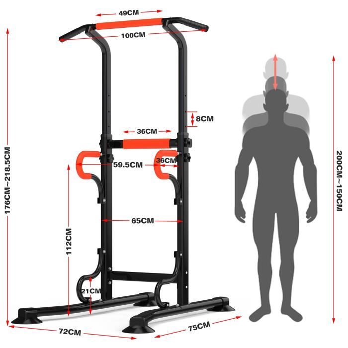 Station De Musculation Multifonction Klarfit T-Trix - Tractions, Dips, Barre De Traction - Transportable