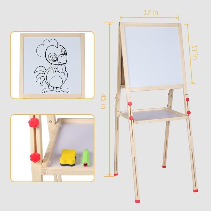 Chevalet Enfant 3 en 1 avec Tableau Double Face Blanc - Ciel & terre