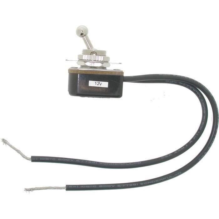 Contacteur / Interrupteur à Bascule universel à visser - Ø: 12mm (livré avec 15 cm de fil électrique