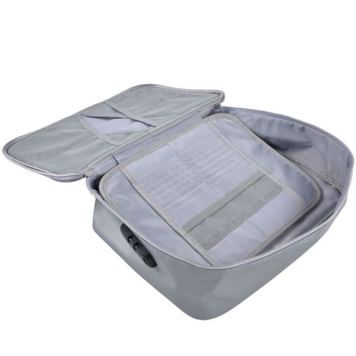 Sac Ignifuge Et étanche Pour Documents A4 - 13,4x9,4 Pouces, Fermeture Zippée, Noir