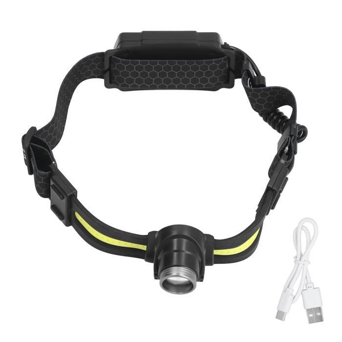 Lampe Frontale LED COB Clip Rouge Rechargeable USB - Capteur Induction, Lumière Blanche/rouge