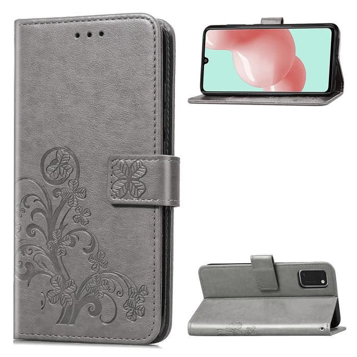 Housse - FRANCIS-R - Samsung Galaxy A41 - Antichoc - Portefeuille - Cuir Gris - Cdiscount T?�l?�phonie