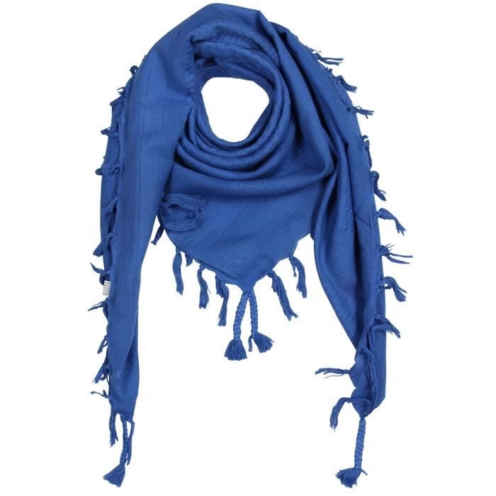 Kufiya bleu-ultramarine noir Shemagh foulard Arafat 