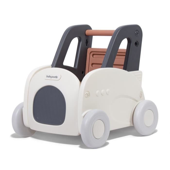Chariot De Marche Bébé En Bois Avec Jouets - Camion Avec Rangement Et Frein | Trotteur évolutif Enfant 3 Ans
